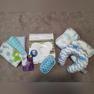 Blue and Gray Baby Accessories